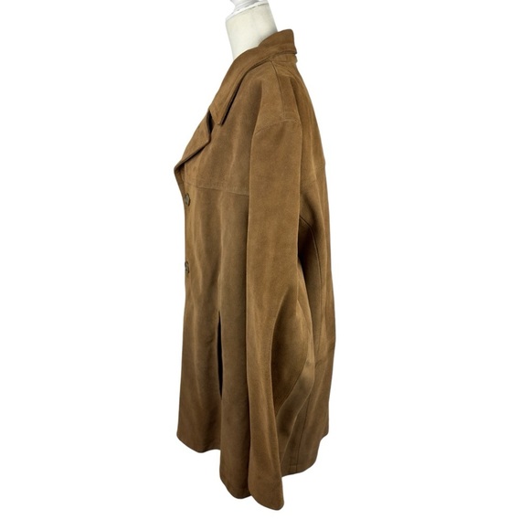 J Crew Vintage Heavy Duty Suede Leather Hunting Brown Jacket Thinsulate Large - Picture 9 of 15